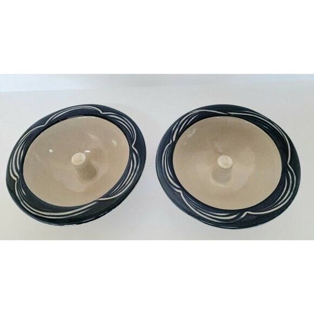 THE ORIGINAL APPLE BAKER, PARIS MAINE STONEWARE BAKING DISH SET of 2 Excellent